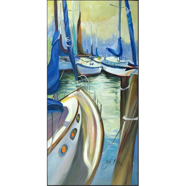 Carolines Treasures Blue Sails Sailboats Indoor and Outdoor Runner Mat- 58 x 28 in. JMK1309VRM5828 - main